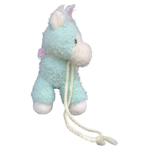 First & Main Precious Pony Pastel Blue Yarn Mane Tail Vinyl Feet Saddle Rattle - Picture 5 of 11